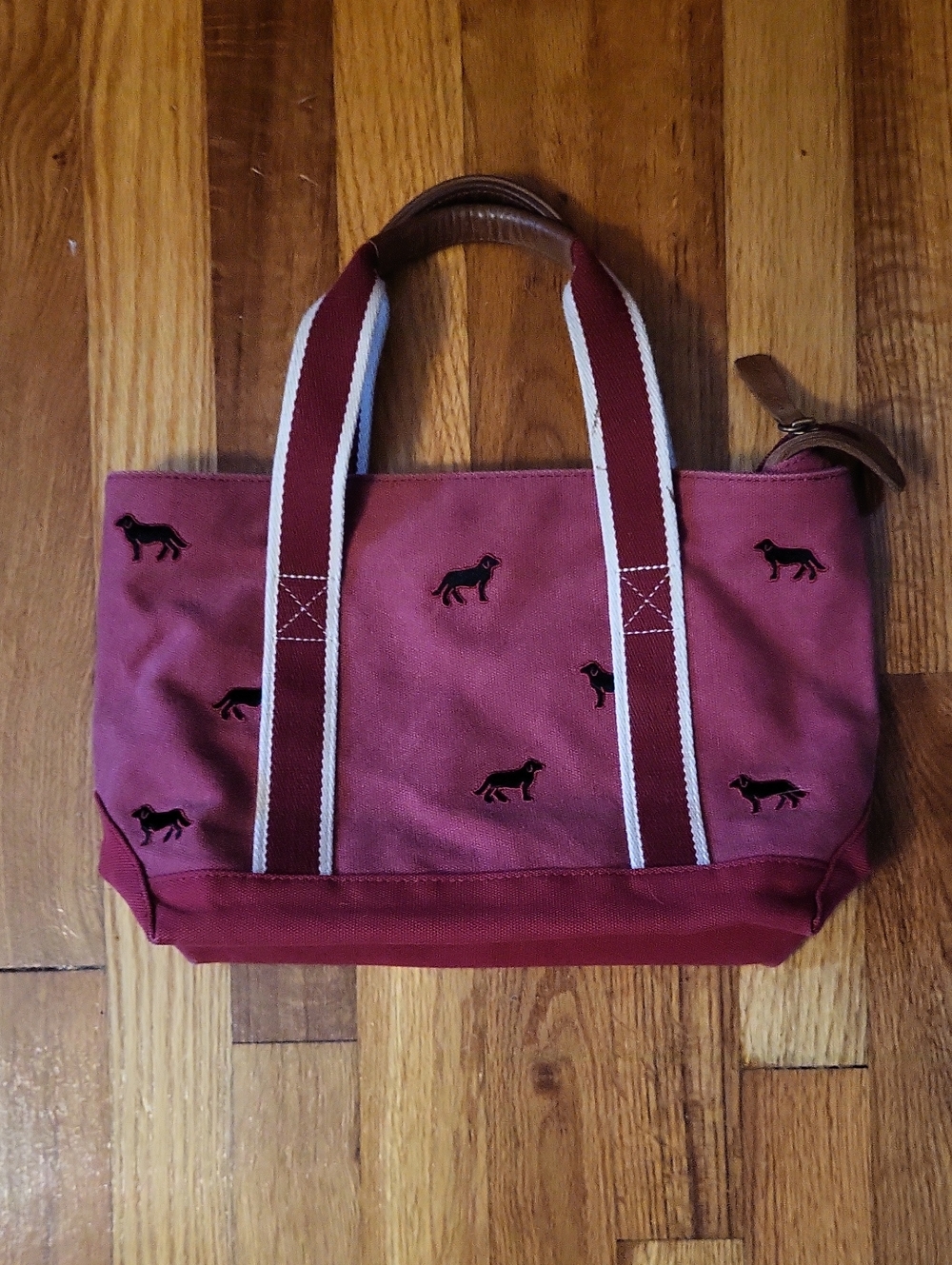 L.L. Bean Striped Canvas Tote in Pink